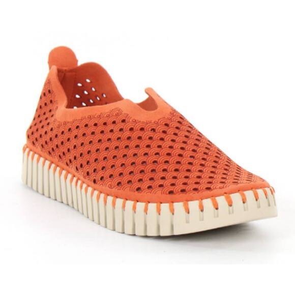 Ilse Jacobsen Hornbæk Tulip Laser-Cut Comfort Slip On Shoes Orange Size 39 - Picture 1 of 9